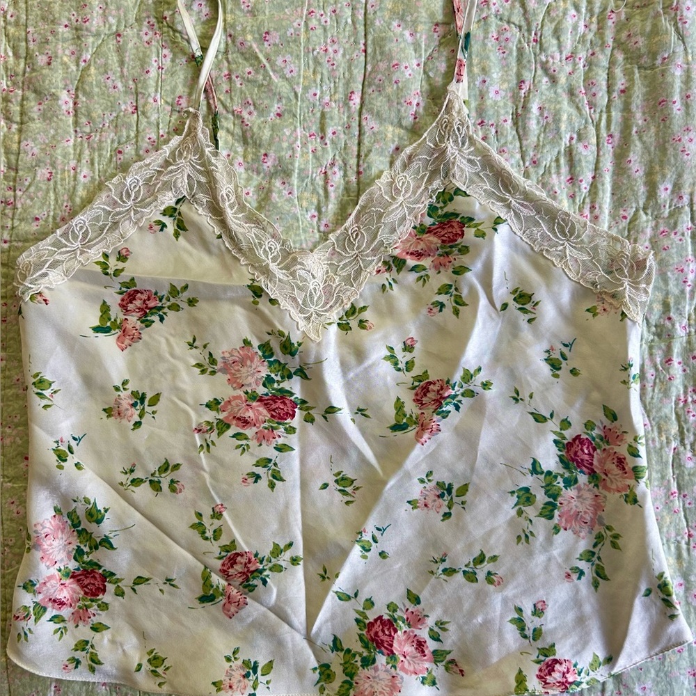 Vintage Victoria Secret Gold Label Camisole Top with Lace Detail Size S